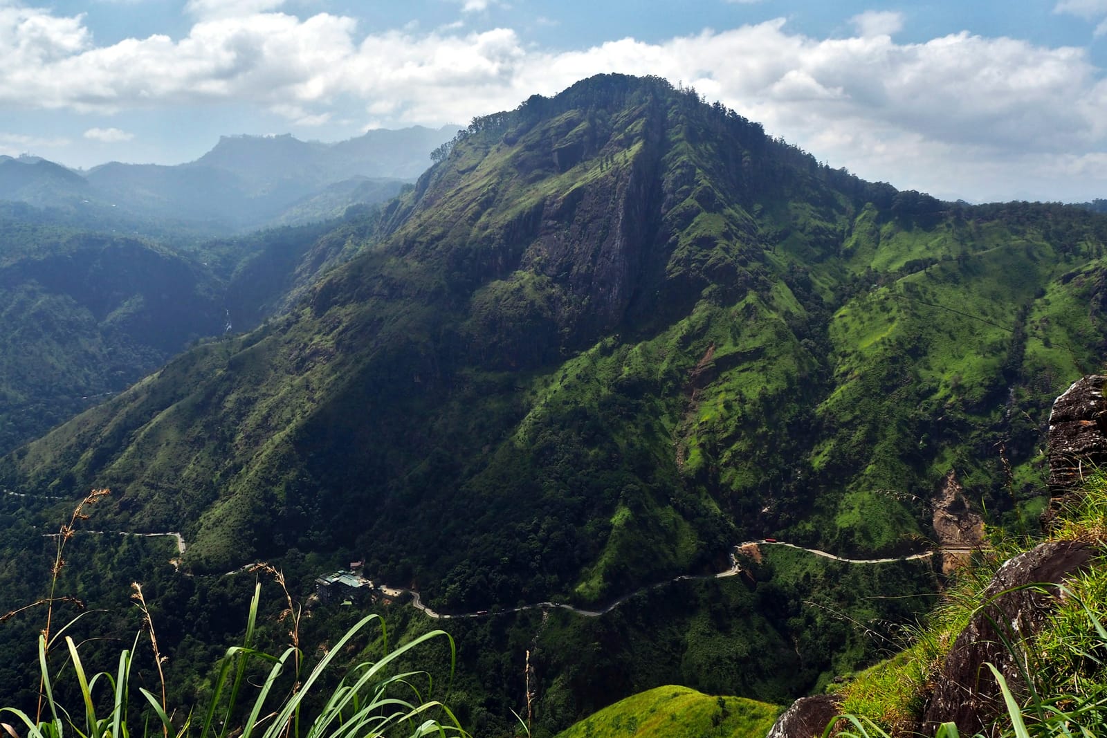 Mist over the steep green hills around Ella in the Sri Lankan tea country
